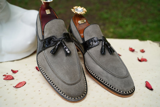 Gray Men Loafers Handmade Premium Quality Genuine Leather Penny Loafer Custom Men Loafers Suit Shoes Dress Shoes Gift For Him