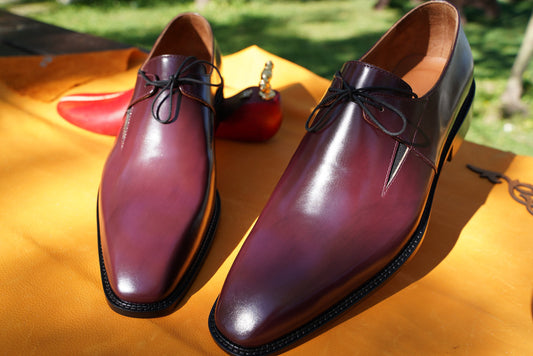 Red Men Oxford Whole Cut Genuine Leather Premium Quality Made To Order Shoes Gift For Him Wedding Shoes