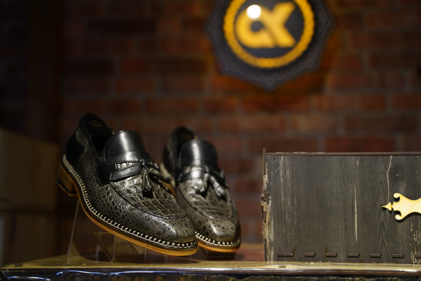 Alligator Peny Leather Loafer For Men Handmade Custom Loafer Slip On For Men With Named Box And Text Best Gift For Him Christmas Gift
