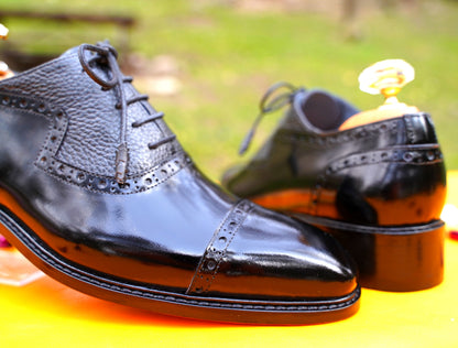 PREMIUM OXFORD SHOE Bespoke-Made-To-Order Custom Handmade Dress Shoes -Busines Shoes-Formal Shoes-Men's Wedding shoes & Groom Shoe