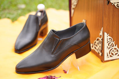 Black Men Loafer Pointed Toe Whole Cut Men Loafer Slip Ons Made-To-Order Bespoke Men Shoe Leather Sole Custom Men Shoes