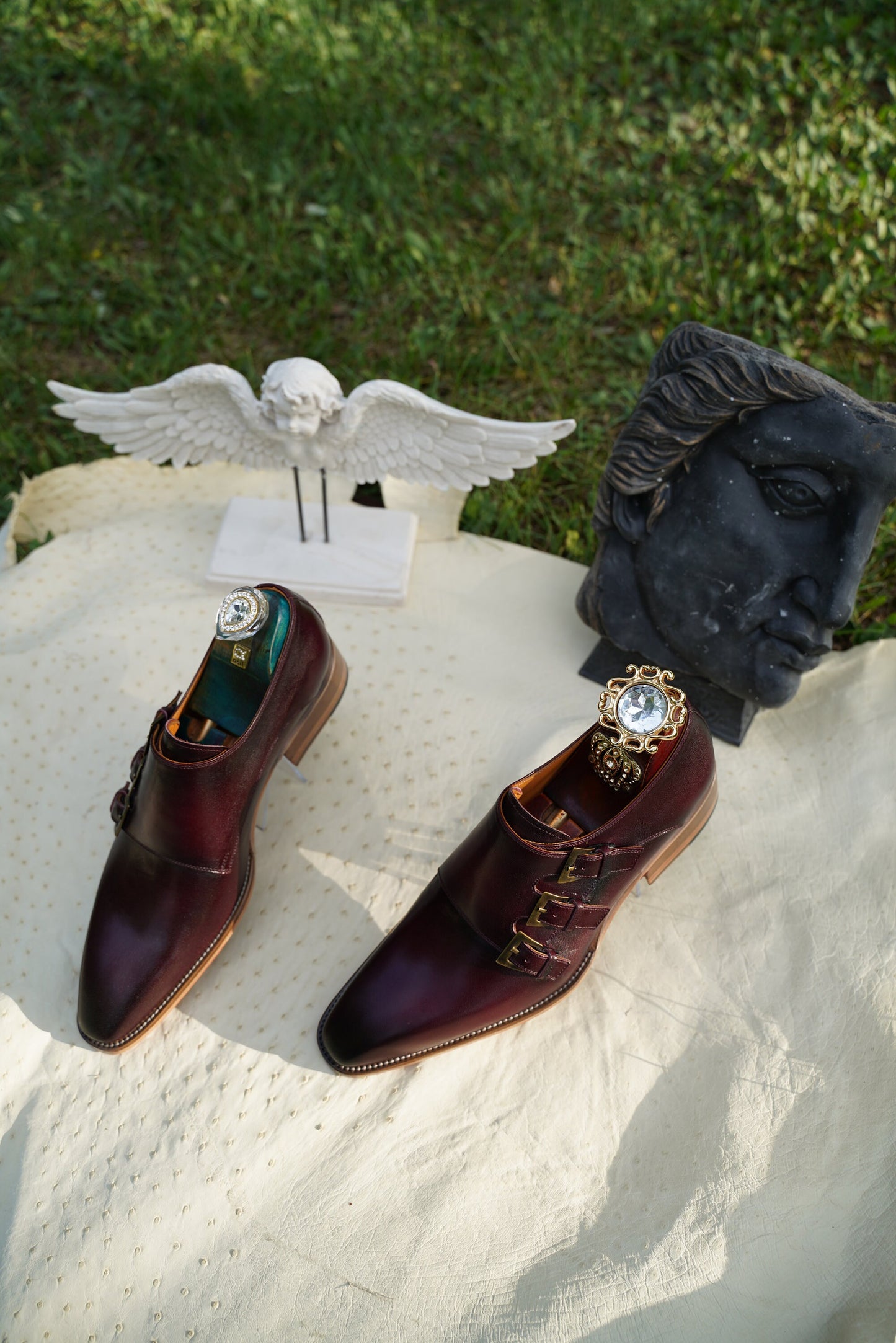 Triple Monk Strap Shoes For Men Goodyear Welted Mens Shoes Suit Shoes /Custom mens shoes, Mens Dress Shoes/ Luxury Men Shoes/ Asil Shoes