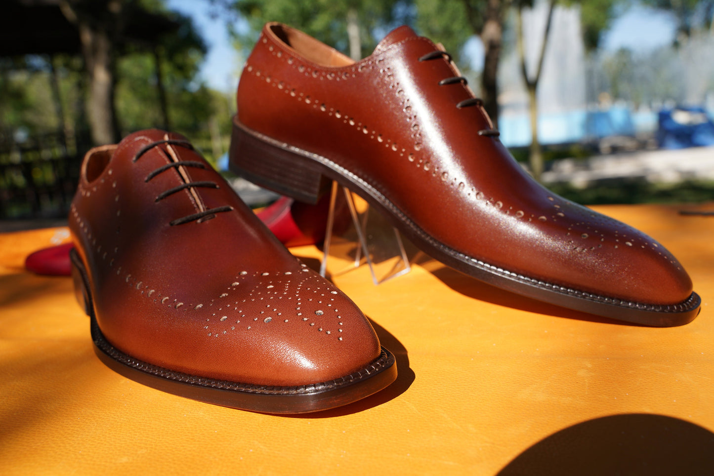Oxford Men Brogue Shoes Custom Shoes, Brown Leather Handmade Shoes Men Dress Shoes Brow Men,Speckled Men Shoes,Leather