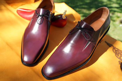 Red Men Oxford Whole Cut Genuine Leather Premium Quality Made To Order Shoes Gift For Him Wedding Shoes