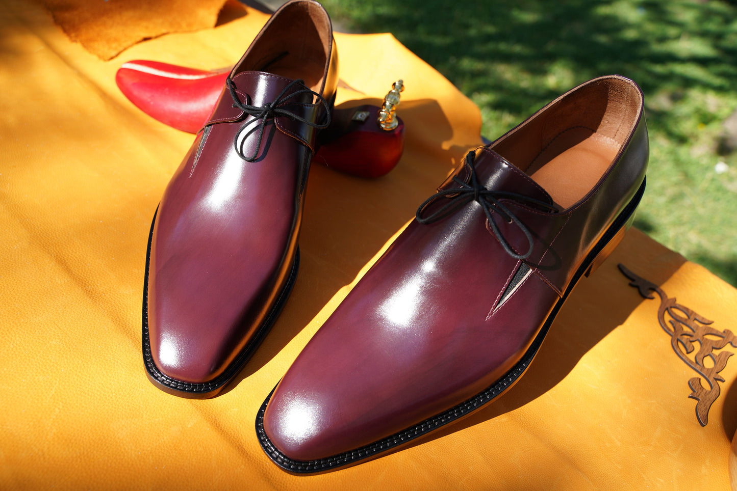 Red Men Oxford Whole Cut Genuine Leather Premium Quality Made To Order Shoes Gift For Him Wedding Shoes