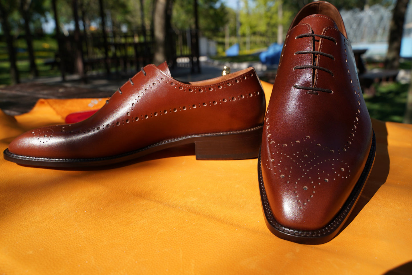 Oxford Men Brogue Shoes Custom Shoes, Brown Leather Handmade Shoes Men Dress Shoes Brow Men,Speckled Men Shoes,Leather