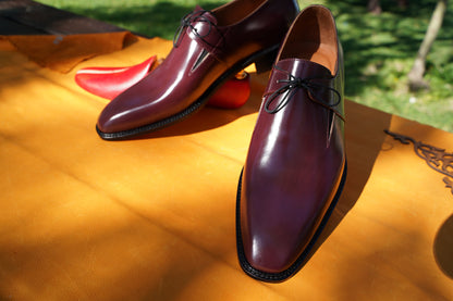 Red Men Oxford Whole Cut Genuine Leather Premium Quality Made To Order Shoes Gift For Him Wedding Shoes