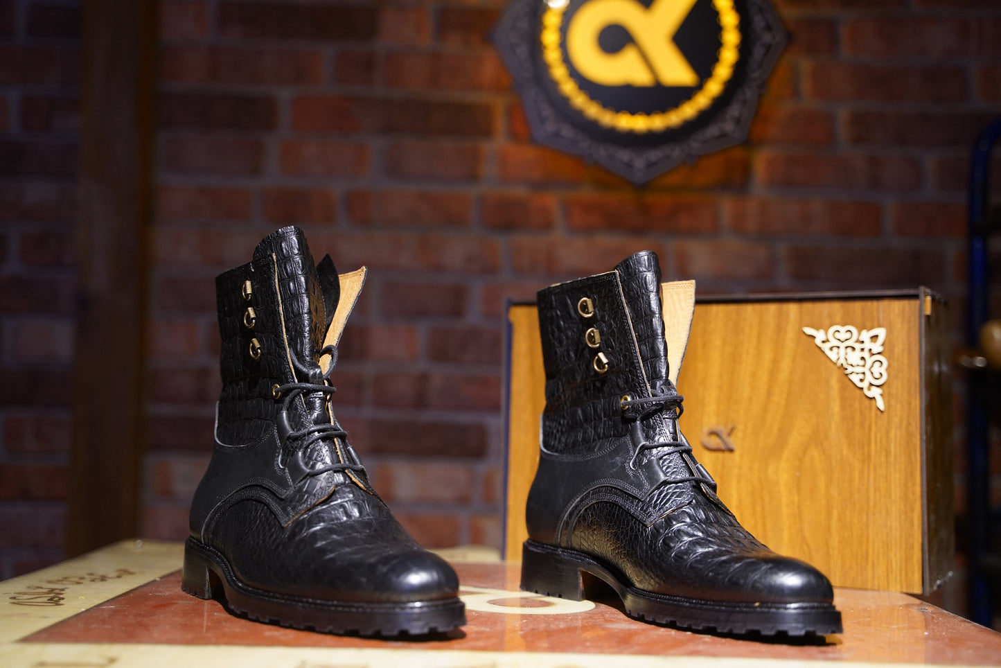 Alligator Leather Boot For Men Handmade Made to Order Premium Quality Custom Boot Elegant Luxury Brogue Boot