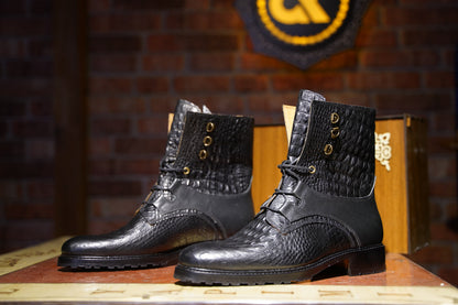 Alligator Leather Boot For Men Handmade Made to Order Premium Quality Custom Boot Elegant Luxury Brogue Boot