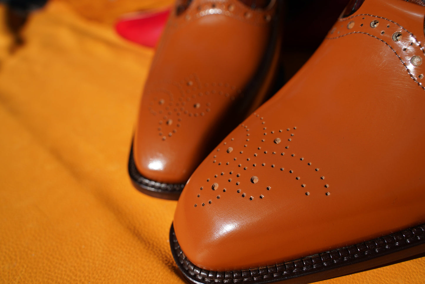 Orange Oxford Men Brogue Shoe Handmade Made-To-Order Premium Quality Men Footwear High Grade Crocodile Leather Valentine's Day Gift For Men