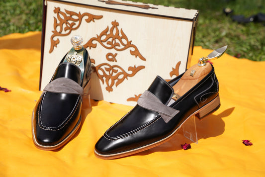 Black Men Loafer Dress Shoes Groom Wedding Shoe Elegant Premium Men Shoes Genuine Leather Handmade Bespoke Made-To-Order