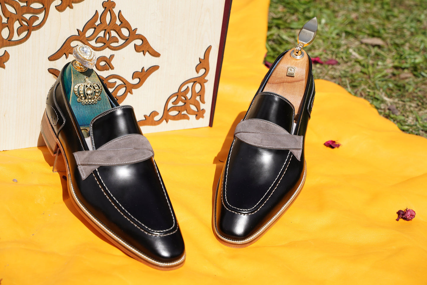 Black Men Loafer Dress Shoes Groom Wedding Shoe Elegant Premium Men Shoes Genuine Leather Handmade Bespoke Made-To-Order