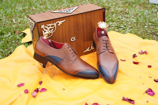 Tan Leather Men Dress Shoes Premium Quality Genuine Leather Bespoke Made-To-Order Men Shoes Custom Design Luxury Men Shoe Elegant Men Shoe