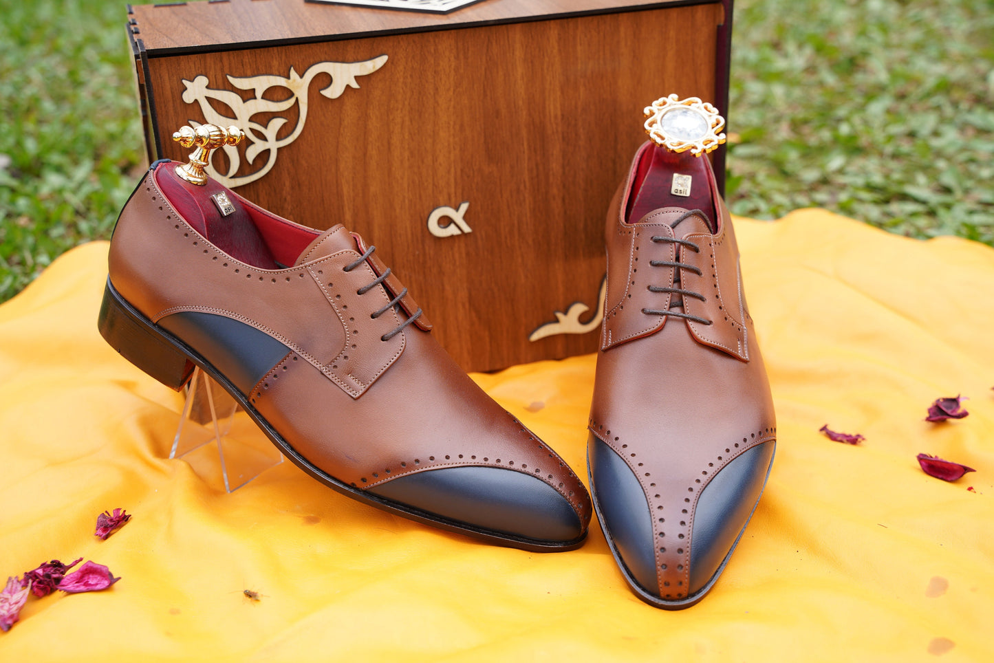 Tan Leather Men Dress Shoes Premium Quality Genuine Leather Bespoke Made-To-Order Men Shoes Custom Design Luxury Men Shoe Elegant Men Shoe